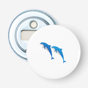SUMMER, FUNNY GRAY AND BLUE DOLPHINS BOTTLE OPENER