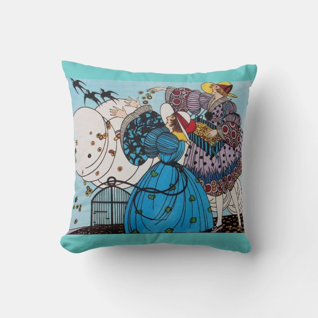 SUMMER GARDEN AND SPRING BIRDS / BEAUTY FASHION CUSHION (Front)