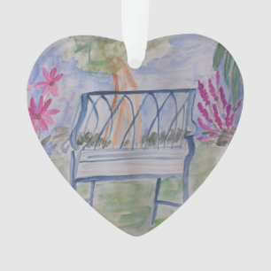 Summer Garden Bench Acrylic Ornament
