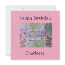 Summer Garden Bench Flat Card