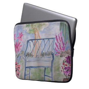 Summer Garden Bench Laptop Sleeve