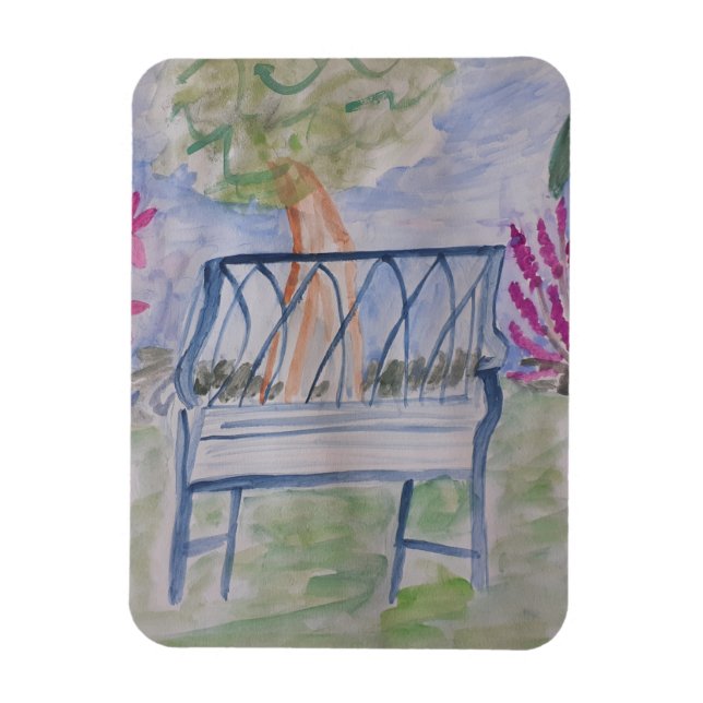 Summer Garden Bench  Magnet (Vertical)