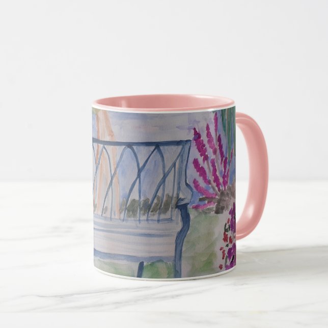 Summer Garden Bench  Mug (Front Right)