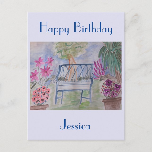 Summer Garden Bench Postcard (Front)