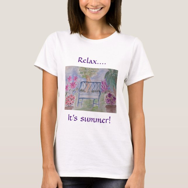 Summer Garden Bench T-Shirt (Front)