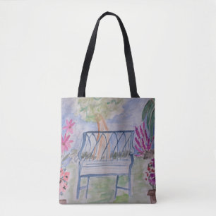 Summer Garden Bench Tote Bag