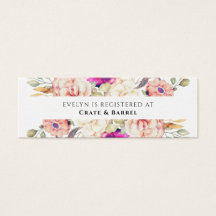 Summer Garden Bridal Registry Insert Cards 