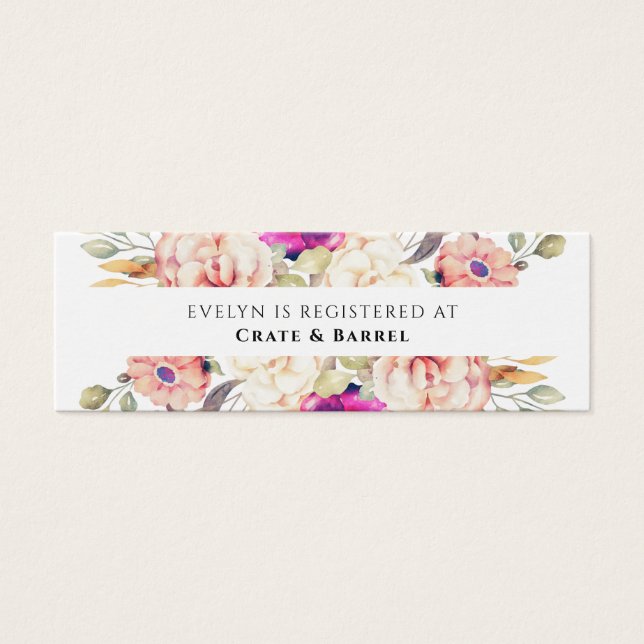 Summer Garden Bridal Registry Insert Cards  (Front)