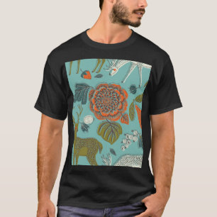 Summer Garden Deer Seamless Illustration. T-Shirt