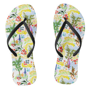 Summer garden flip flops