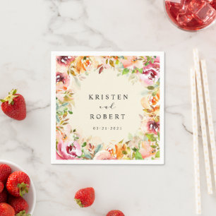 Summer Garden Floral Elegant Wedding Napkin