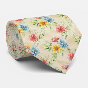 Summer Garden Floral Pattern Tie