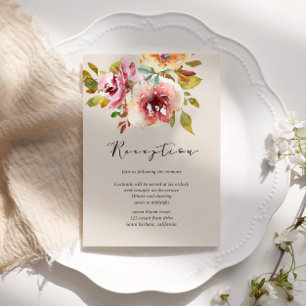 Summer Garden Floral Reception Enclosure Card