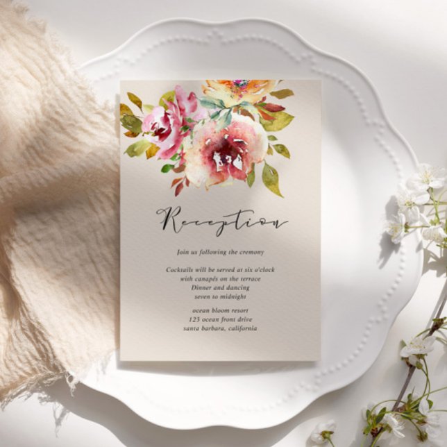 Summer Garden Floral Reception Enclosure Card (Creator Uploaded)