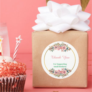 Summer Garden Floral Thank You Classic Round Classic Round Sticker