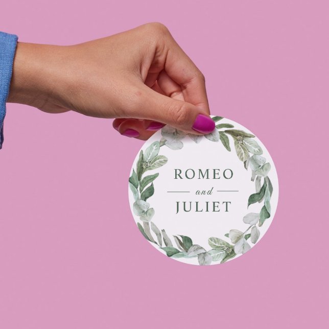 Summer Garden Floral Wedding Classic Round Sticker (Creator Uploaded)
