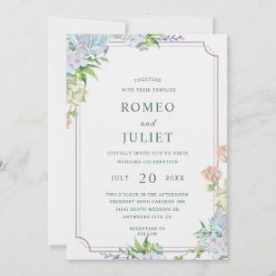 Summer Garden Floral Wedding Invitation