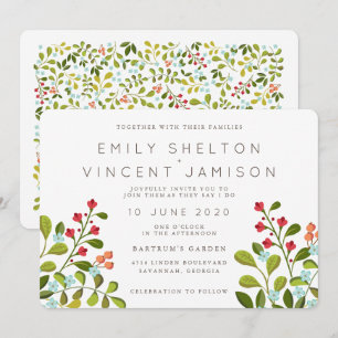 Summer Garden Floral Wedding Suite Invitation