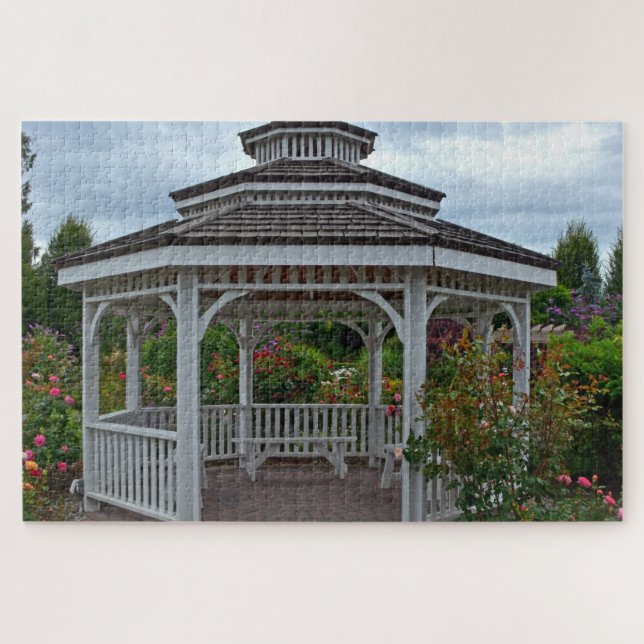 Summer garden gazebo jigsaw puzzle (Horizontal)