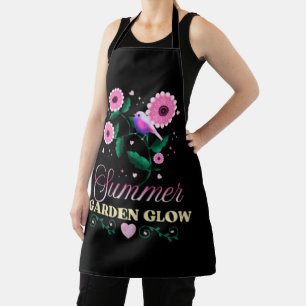 Summer Garden Glow Bird Floral Botanical Cottageco Apron