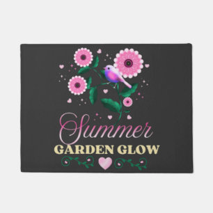 Summer Garden Glow Bird Floral Botanical Cottageco Doormat