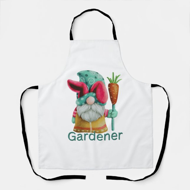 Summer Garden Gnome with Carrot   Apron (Front)