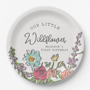 Summer Garden Party Bright Floral Birthday Party Paper Plate