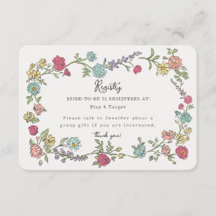 Summer Garden Party Floral Registry Invite Insert