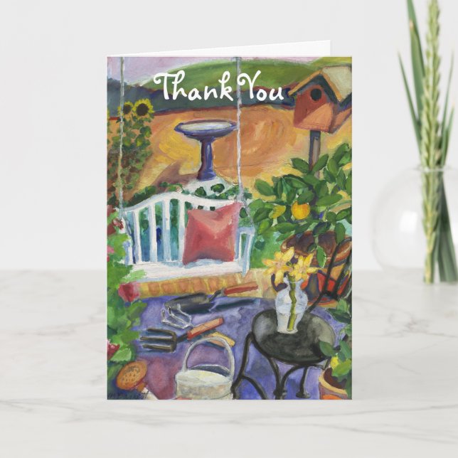 Summer Garden Patio Thank You Card (Front)