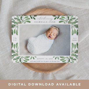 Summer Garden   Photo Birth Announcement