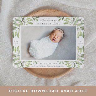 Summer Garden   Photo Birth Announcement
