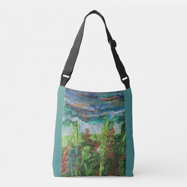 Summer Garden print tote shoulder bag (Front)