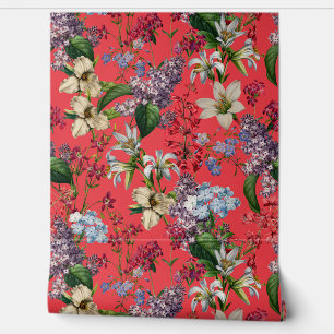 Summer Garden - Vintage Redouté Cottage Flowers 3 Wallpaper