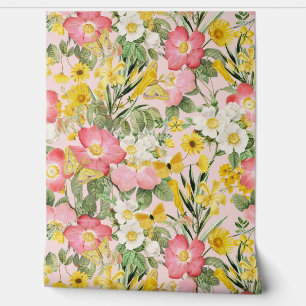 Summer Garden - Vintage Redouté Cottage Roses 1 Wallpaper
