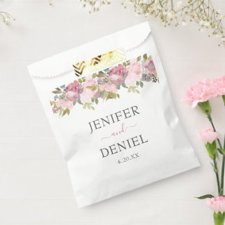 Summer Garden Watercolor Floral Wedding Favour Bags