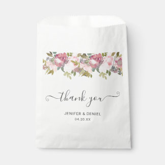 Summer Garden Watercolor Floral Wedding Favour Bags