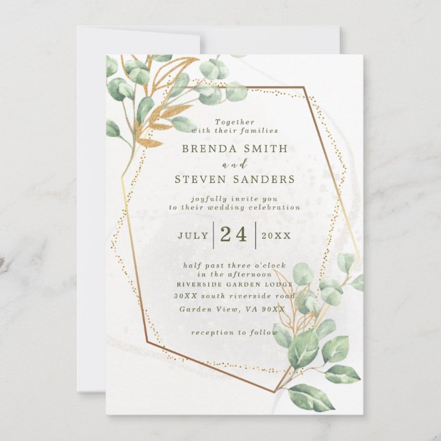 Summer Garden Watercolor Floral Wedding Invitation (Front)