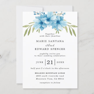 Summer Garden Watercolor Floral Wedding Invitation