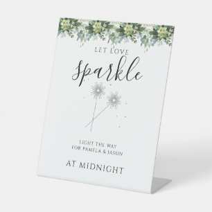 Summer Garden Watercolor Floral Wedding Pedestal Sign