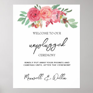 Summer Garden Watercolor Floral Wedding Poster