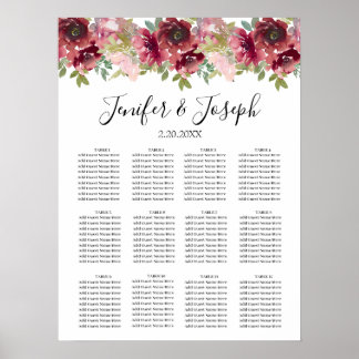 Summer Garden Watercolor Floral Wedding Poster