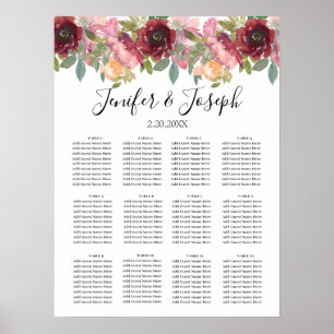 Summer Garden Watercolor Floral Wedding Poster