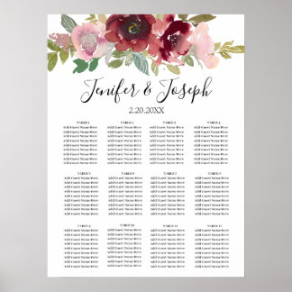 Summer Garden Watercolor Floral Wedding Poster
