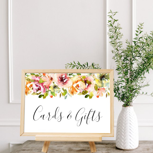 Summer Garden Watercolor Floral Wedding Poster (Summer Garden Watercolor Floral Wedding Poster)