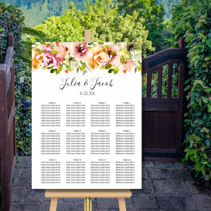 Summer Garden Watercolor Floral Wedding Poster