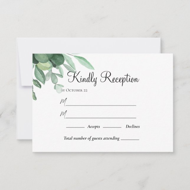 Summer Garden Watercolor Floral Wedding RSVP Card (Front)