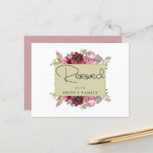 Summer Garden Watercolour Floral Wedding Reserved Postcard