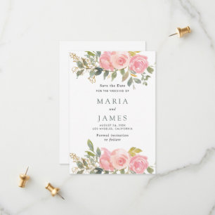 Summer Garden Watercolour Floral Wedding Save The Date