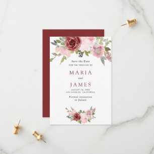 Summer Garden Watercolour Floral Wedding Save The Date