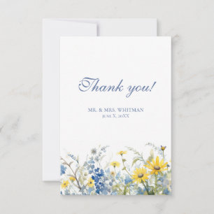 Summer Garden Wedding Photo Thank You Card